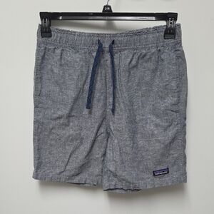 Patagonia Heather Gray Shorts with Navy Drawstring